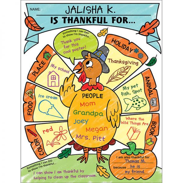 Scholastic Personal Poster Set: I Am Thankful!, Grades K-2