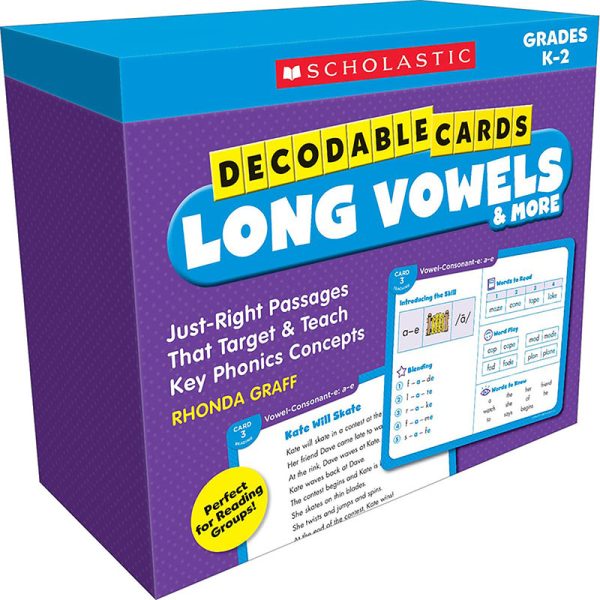 Scholastic Teacher Resources Decodable Cards: Long Vowels & More