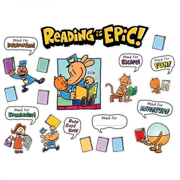 Scholastic Dog Man Reading Is Epic! Bulletin Board Set