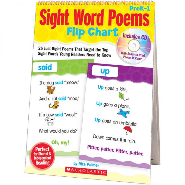 Scholastic Sight Word Poems Flip Chart, Grade PK-1
