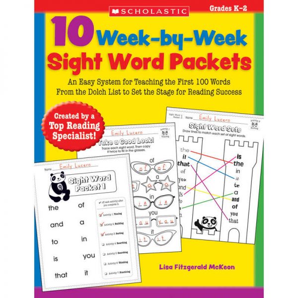 Scholastic Scholastic 10 Week-by-Week Sight Word Packets Book