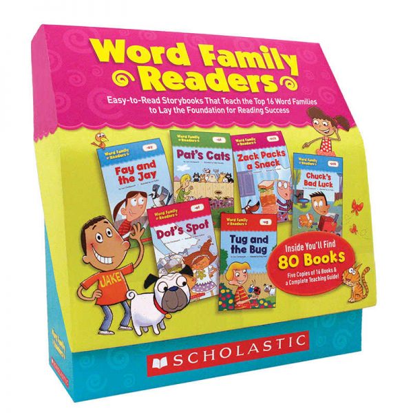 Scholastic Word Family Readers Book Set, 5 Copies of 16 Titles