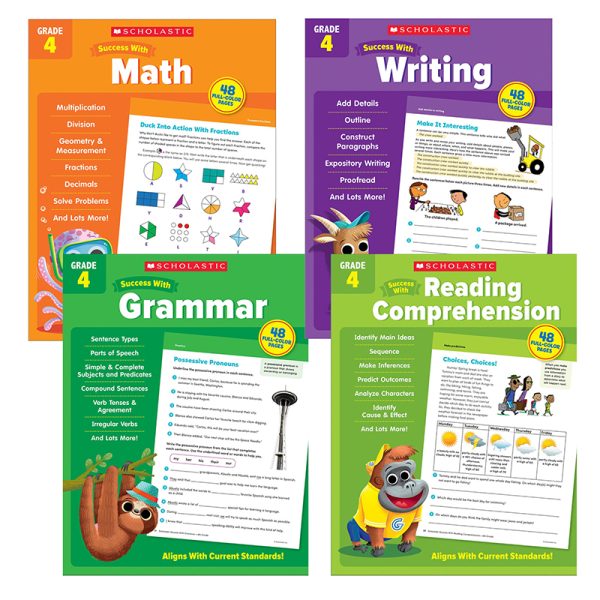 Scholastic Teacher Resources Scholastic Forth Grade Success Workbooks, 4 Book Set