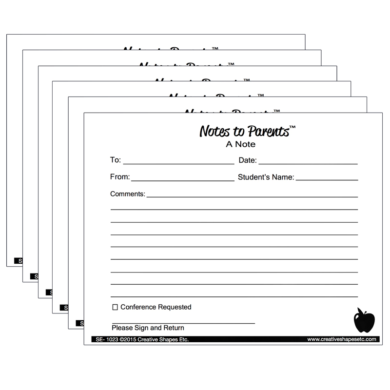TeachersParadise - Creative Shapes Etc. Notes to Parents™, Blank Note ...