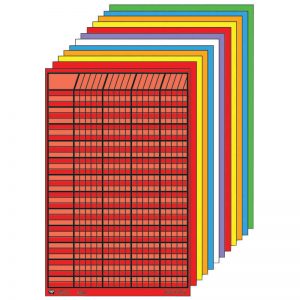 Creative Shapes Etc. Vertical Incentive Chart, 14" x 22", Assorted Colors, Pack of 12