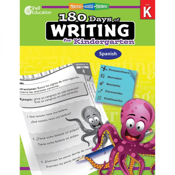 Shell Education 180 Days of Writing for Kindergarten (Spanish)
