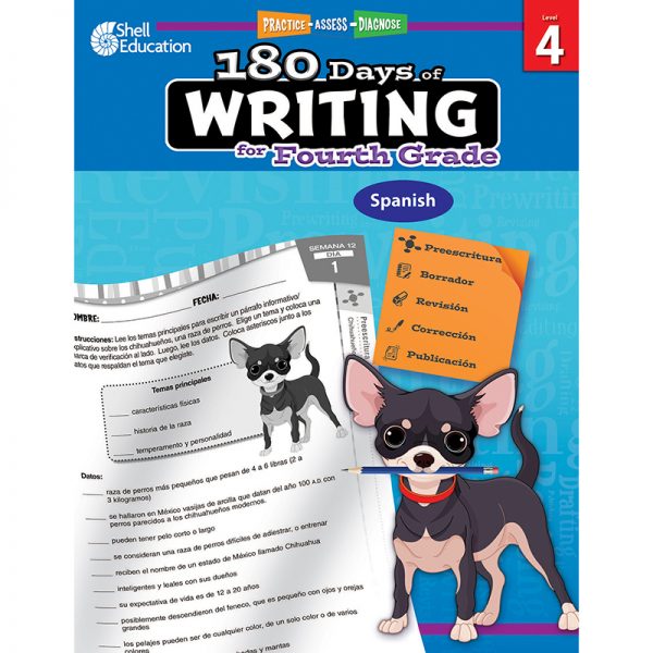 Shell Education 180 Days of Writing for Fourth Grade (Spanish)