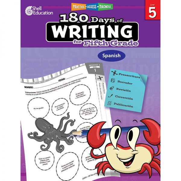 Shell Education 180 Days of Writing for Fifth Grade (Spanish)