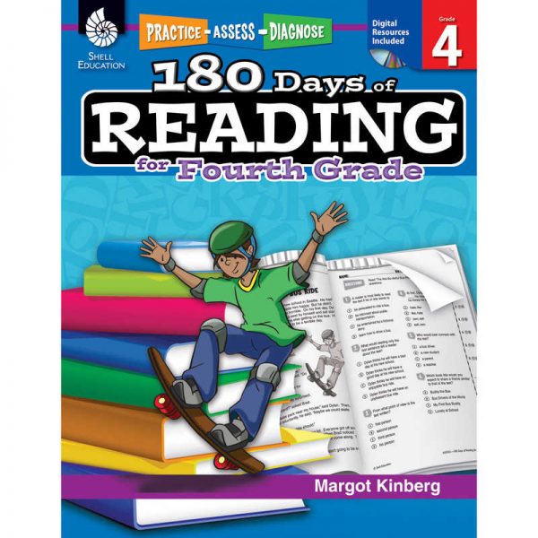Shell Education 180 Days of Reading Book for Fourth Grade