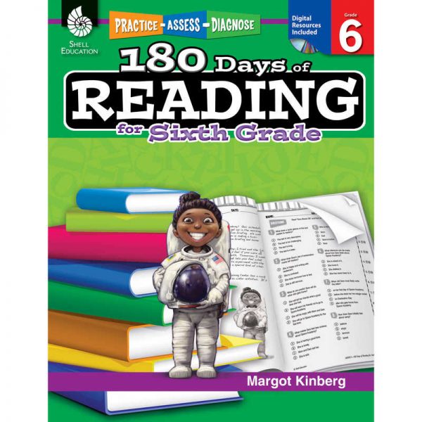 Shell Education 180 Days of Reading Book for Sixth Grade