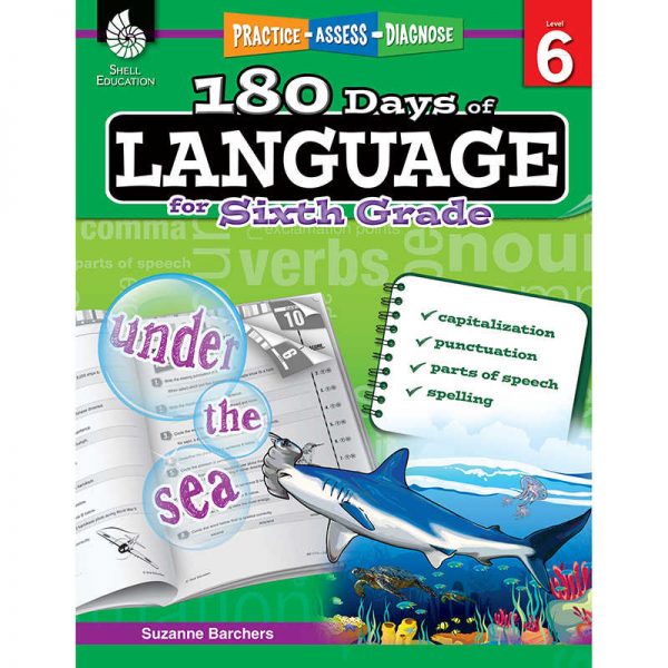 Shell Education Shell Education 180 Days of Language Book, Grade 6