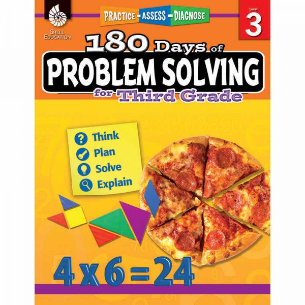 Shell Education 180 Days of Problem Solving Book, Grade 3