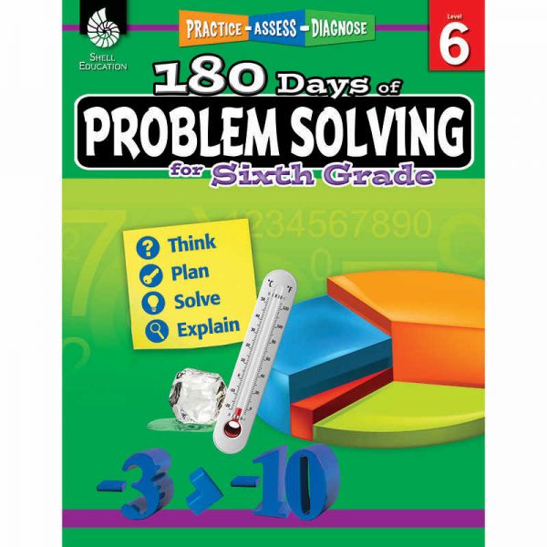 Shell Education 180 Days of Problem Solving Book, Grade 6