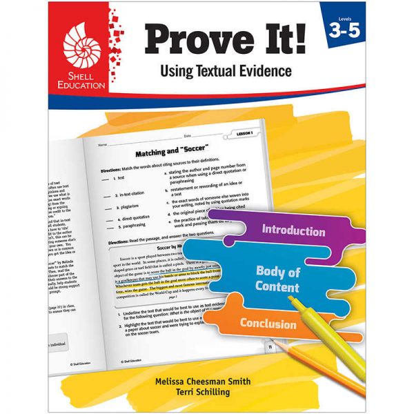 Shell Education Prove It! Using Textual Evidence, Levels 3-5