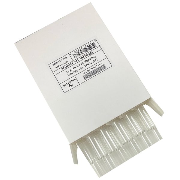 Supertek Test Tubes, 16 x 150 mm, 24 ml Capacity, Pack of 12