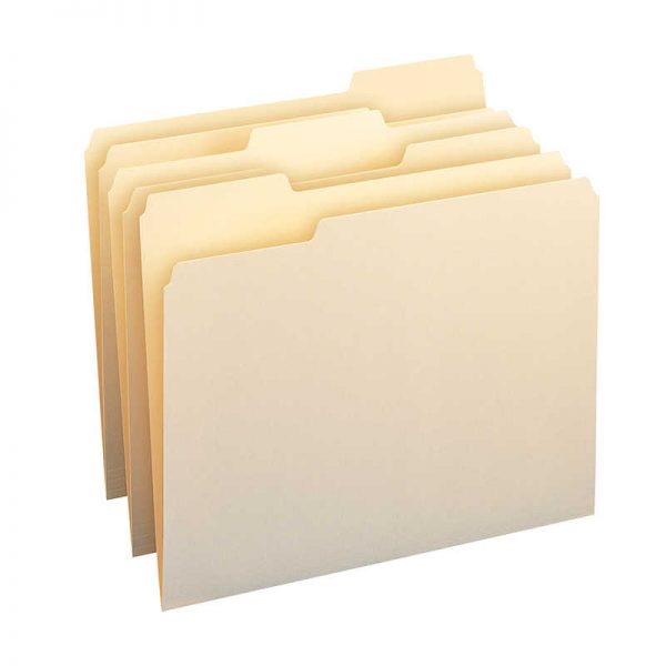 Smead® File Folders, 1/3-Cut Tab, Letter, Manila, Box of 100