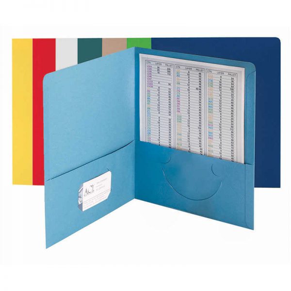 Smead® Two-Pocket Heavyweight Folder, Up to 100 Sheets, Letter Size, Assorted Colors, Pack of 25