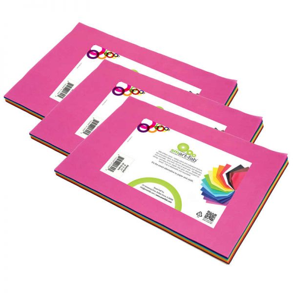 Smart-Fab® Art & Decoration Fabric Sheets, 9" x 12", Assorted, 45 Sheets Per Pack, 3 Packs