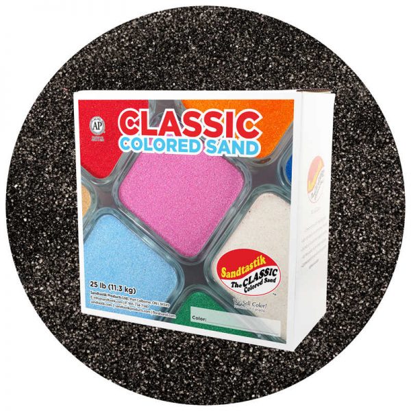 Sandtastik® Classic Colored Sand, Black, 25 lb (11.3 kg) Box