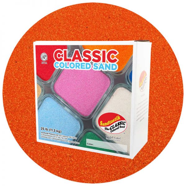 Sandtastik® Classic Colored Sand, Orange, 25 lb (11.3 kg) Box