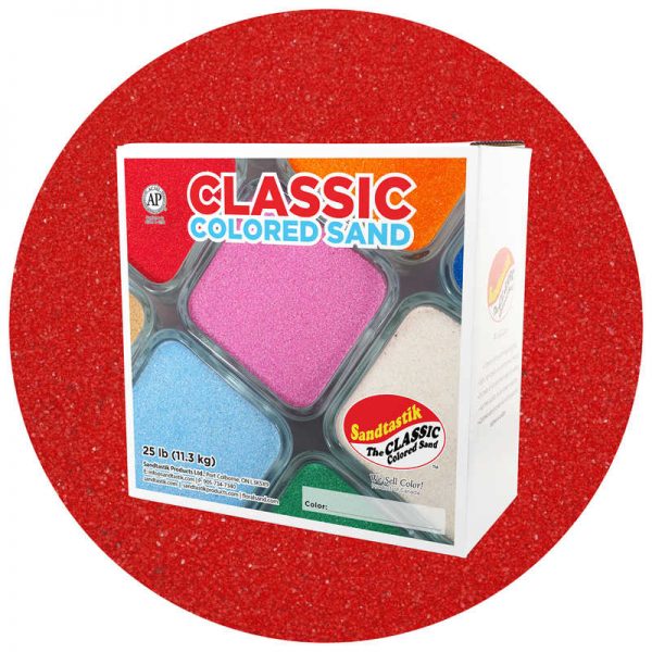 Sandtastik® Classic Colored Sand, Red, 25 lb (11.3 kg) Box