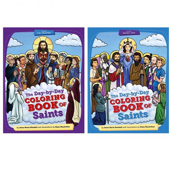 Sophia Institute Press Day-by-Day Coloring Book Volumes 1-2, 2 Books