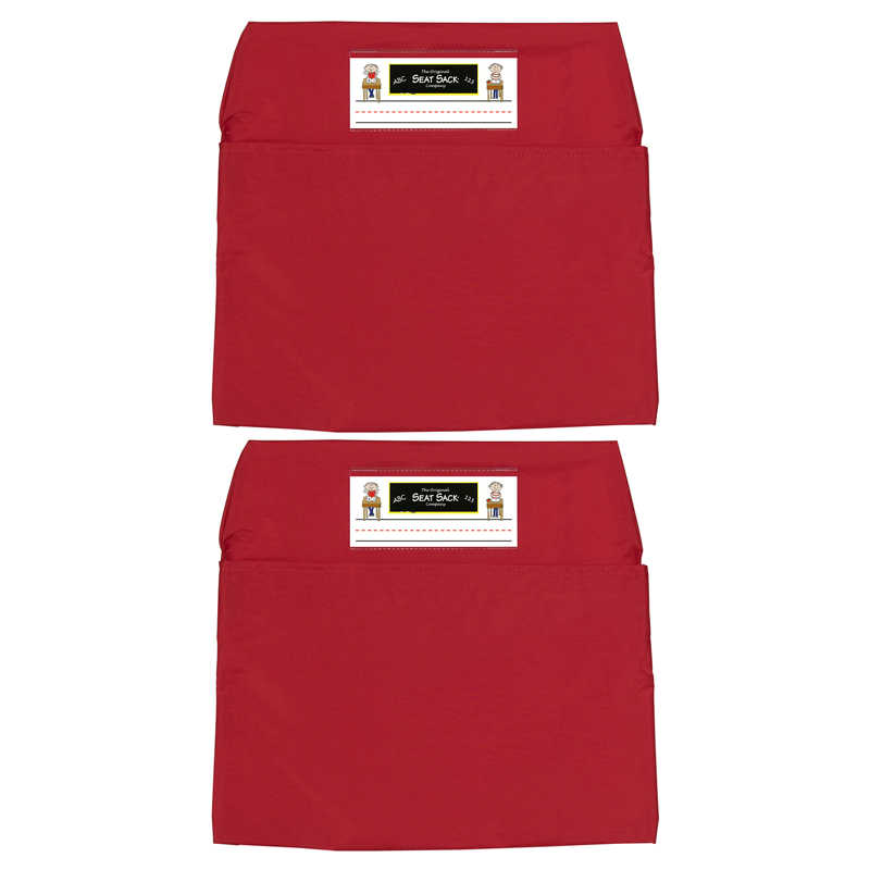 SEAT SACK® Seat Sack, Small, 12 inch, Chair Pocket, Red, Pack of 2