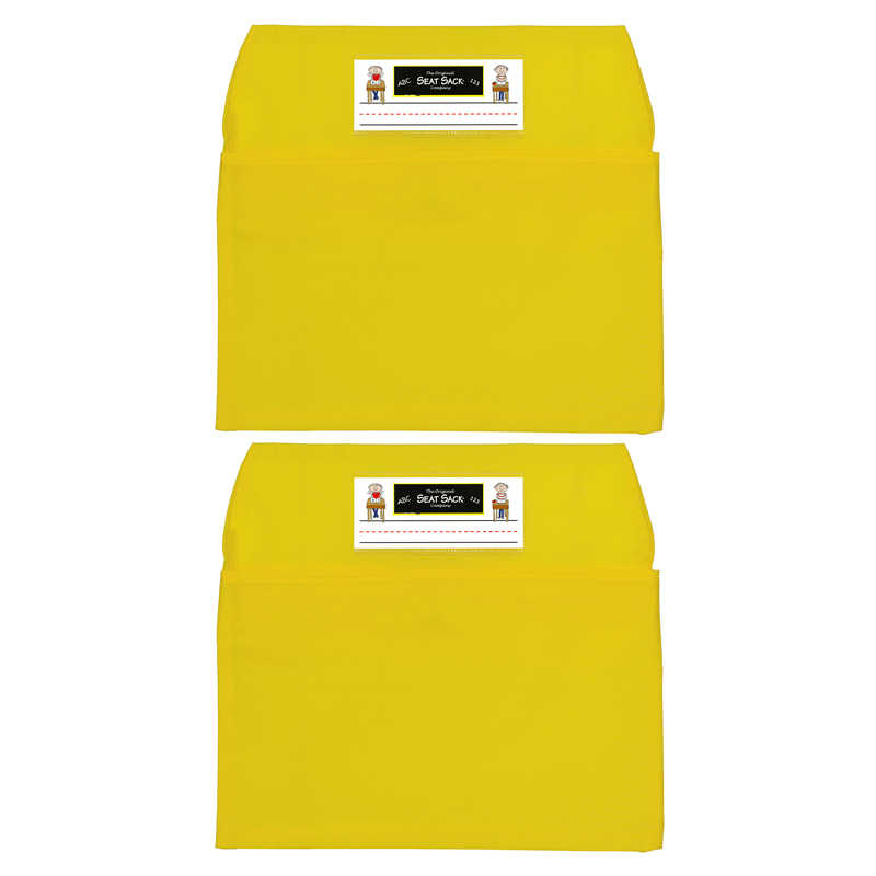 SEAT SACK® Seat Sack, Small, 12 inch, Chair Pocket, Yellow, Pack of 2