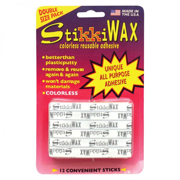 StikkiWorks StikkiWAX® Colorless Reusable Adhesive Sticks, Pack of 12