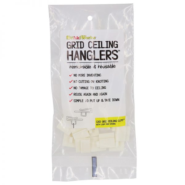 StikkiWorks Grid Ceiling Clips™, 20 Count