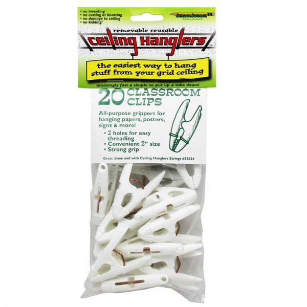 StikkiWorks Classroom Hanglers Clips, Pack of 20