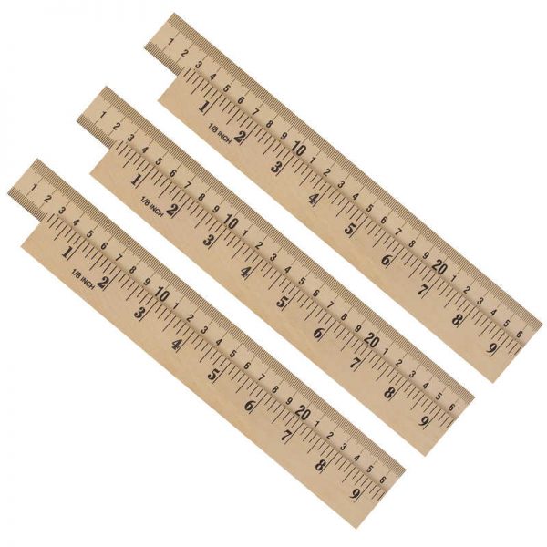 Learning Resources Wooden Meter Stick, Plain Ends, Pack of 3