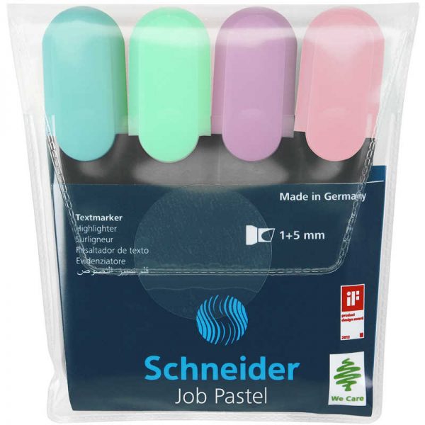 Schneider Job Chisel Tip Highlighter 4-Pack – Yellow, Orange, Pink, Green - View #2