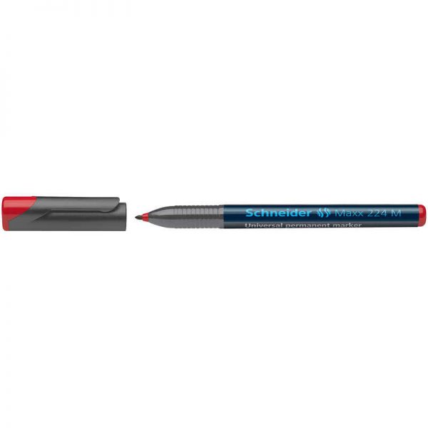 Schneider® Maxx 224 Medium Point Permanent Marker, Red Ink, 1 Marker