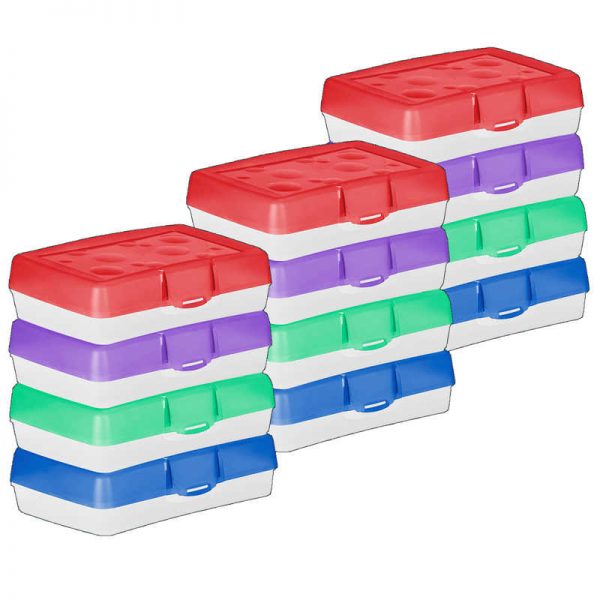 STOREX Pencil Case, Assorted Colors, Pack of 12