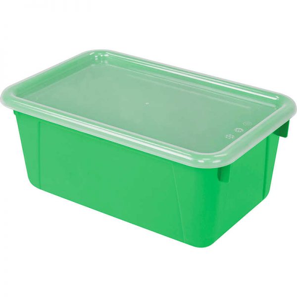 Storex Small Cubby Bin with Cover, Classroom Green