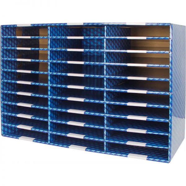 Storex Laminated Corrugated Mailroom Sorter - 30 Compartments