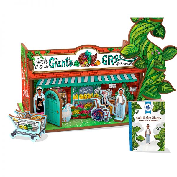 Storytime Toys Jack and the Giant's Grocery Store and Beanstalk Book and Playset