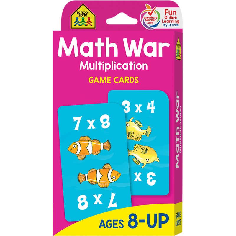 School Zone Publishing Math War Multiplication Game Cards, 6 Sets