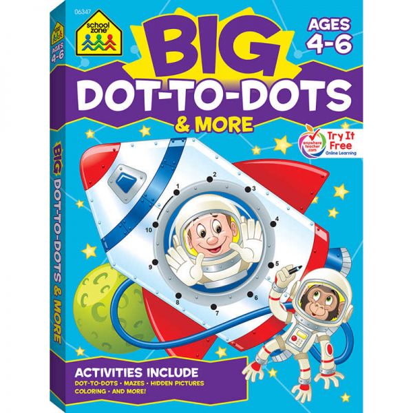 School Zone Publishing BIG Dot-to-Dots & More Workbook