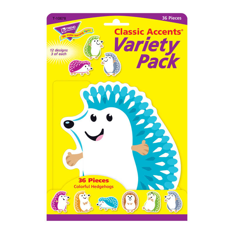 TREND Colorful Hedgehogs Classic Accents® Var. Pack, 36 ct