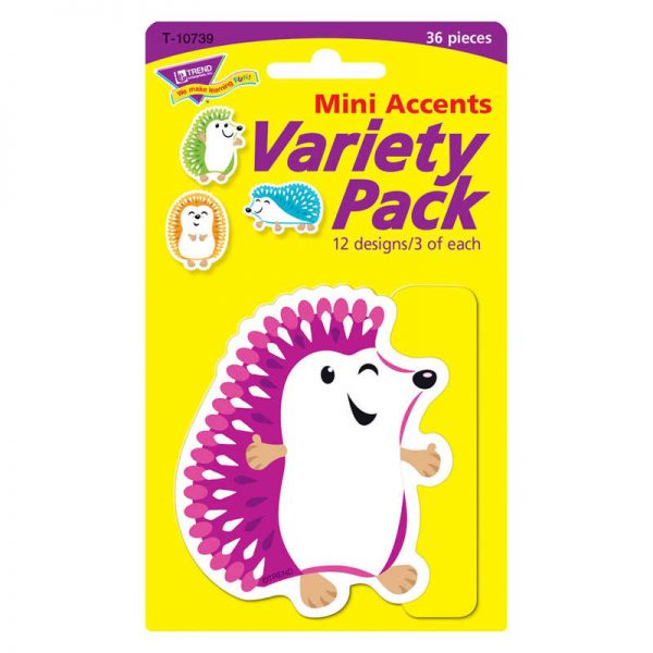 TREND Colorful Hedgehogs Mini Accents Variety Pack, 36 ct