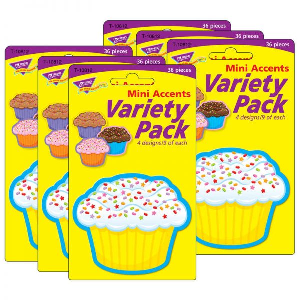 TREND Cupcakes Mini Accents Variety Pack, 36 Per Pack, 6 Packs