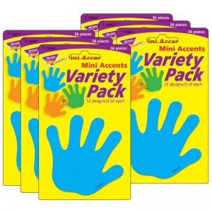 TREND Handprints Mini Accents Variety Pack, 36 Per Pack, 6 Packs