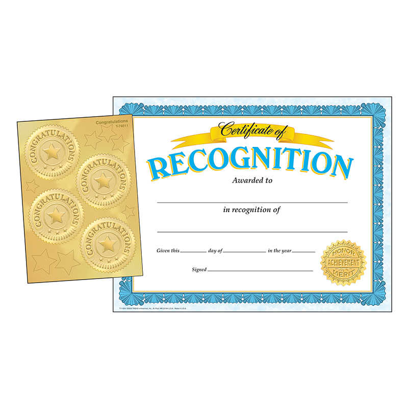 TREND Recognition Certificates w/ Congratulations Seals Combo Pack