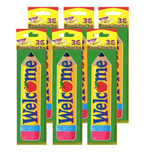 TREND Welcome Pencil Bookmarks, 36 Per Pack, 6 Packs