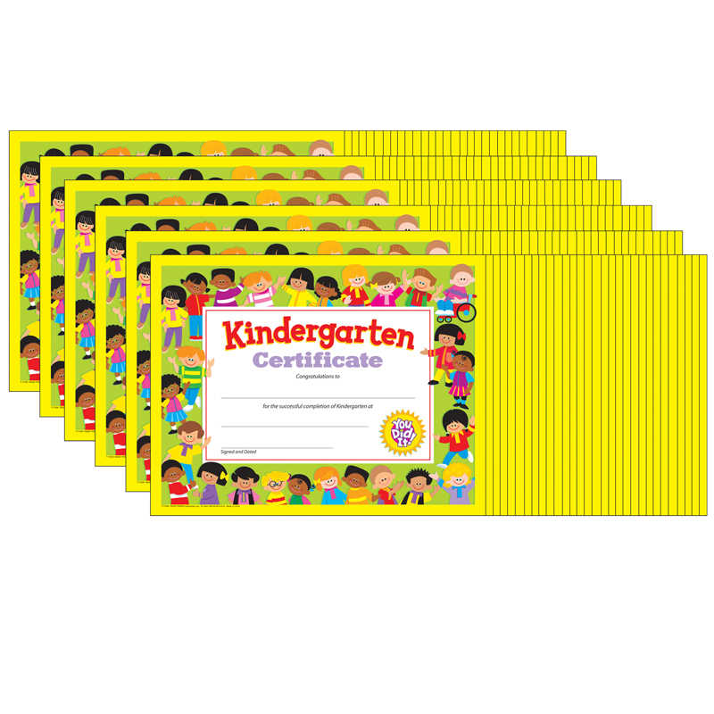 TREND Kindergarten Certificate, 30 Per Pack, 6 Packs