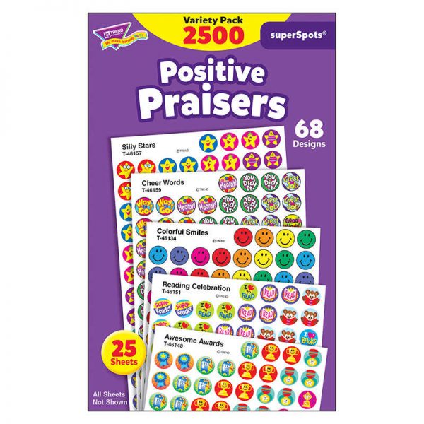 TREND Positive Praisers superSpots® Stickers Variety Pack, 2500 ct