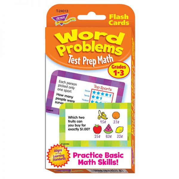 TREND Word Problems Test Prep Math, Grades 1-3 Challenge Cards®
