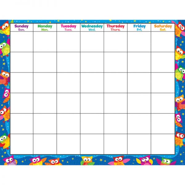 TREND Owl-Stars!® Wipe-Off® Calendar, Monthly